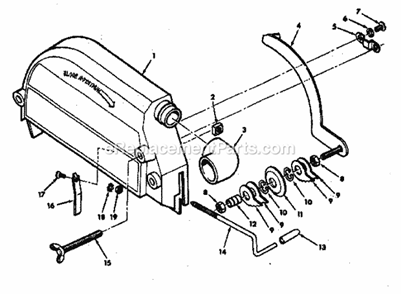 Guard Assembly Diagram and Parts List for  Craftsman Chop Saw