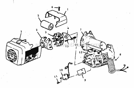 Motor 75128 Diagram and Parts List for  Craftsman Chop Saw