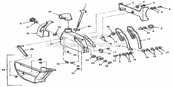 Figure 11 - Guard Diagram and Parts List for  Craftsman Chop Saw