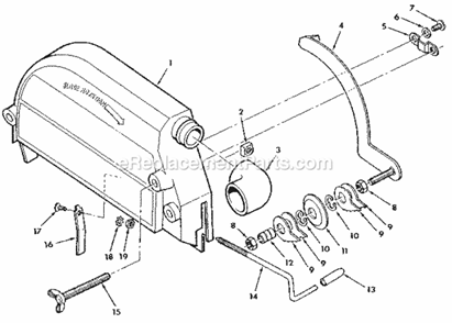 Page F Diagram and Parts List for  Craftsman Chop Saw