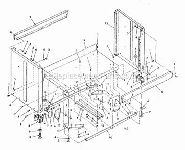 Page H Diagram and Parts List for  Craftsman Chop Saw