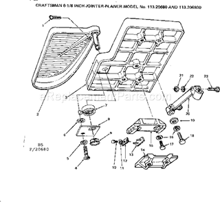 8 Inch Jointer Planer/Inf... Diagram and Parts List for  Craftsman Planer Jointer