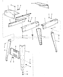 Leg Set Diagram and Parts List for  Craftsman Planer Jointer