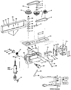 Motor, Pulley, And Guard ... Diagram and Parts List for  Craftsman Drill Press