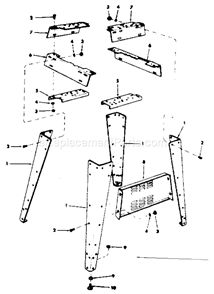 Leg Set Diagram and Parts List for  Craftsman Belt or Drum Sander