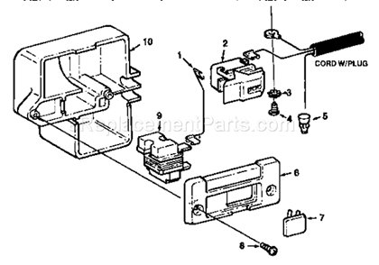 Switch Assembly Diagram and Parts List for  Craftsman Planer Jointer