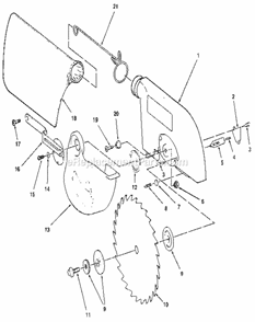 Page D Diagram and Parts List for  Craftsman Miter Saw