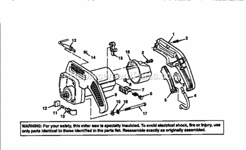 Page B Diagram and Parts List for  Craftsman Miter Saw