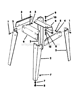 Legs Diagram and Parts List for  Craftsman Table Saw