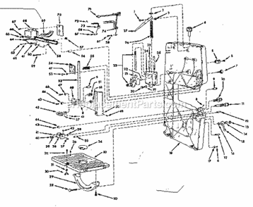 Frame Assembly Diagram and Parts List for  Craftsman Band Saw