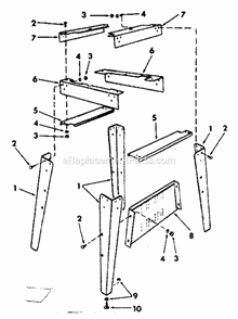 Leg Set Diagram and Parts List for  Craftsman Band Saw