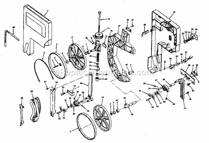 Drive Assembly Parts Diagram and Parts List for  Craftsman Band Saw