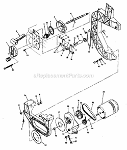 Bevel Drive And Motor Mount Diagram and Parts List for  Craftsman Band Saw