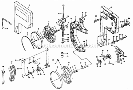 Drive Assembly Parts Diagram and Parts List for  Craftsman Band Saw