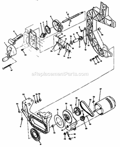 Bevel Drive And Motor Mou... Diagram and Parts List for  Craftsman Band Saw