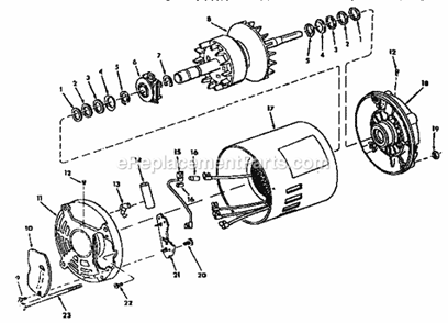 Motor Diagram and Parts List for  Craftsman Band Saw