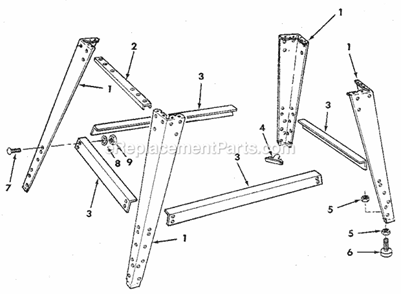 Leg Set Diagram and Parts List for  Craftsman Band Saw