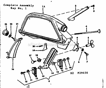 Guard Assembly Diagram and Parts List for  Craftsman Chop Saw