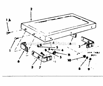 Table Extension Diagram and Parts List for  Craftsman Table Saw