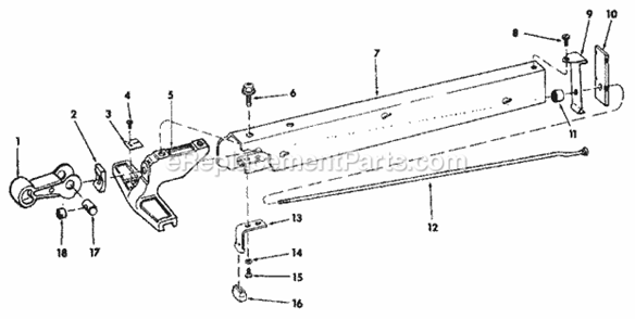 Page E Diagram and Parts List for  Craftsman Table Saw