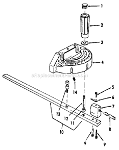 Page F Diagram and Parts List for  Craftsman Table Saw