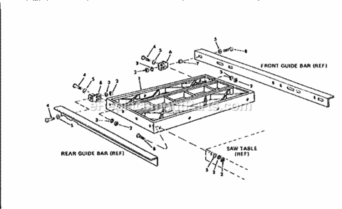 Table Extensions Diagram and Parts List for  Craftsman Table Saw