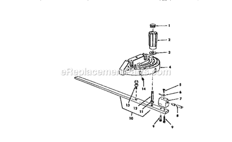 Miter Gauge Assembly Diagram and Parts List for  Craftsman Table Saw