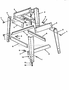 Page G Diagram and Parts List for  Craftsman Table Saw