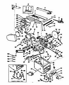 Unit Breakdown Diagram and Parts List for  Craftsman Table Saw