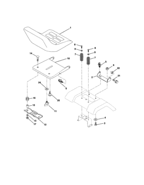 Seat Assembly Diagram and Parts List for  Craftsman Lawn Tractor