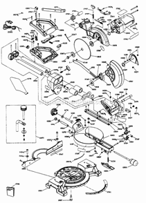 Miter Saw Assy Diagram and Parts List for  Craftsman Miter Saw