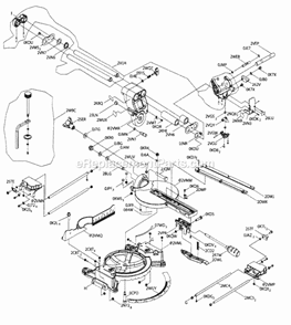 Base Assy Diagram and Parts List for  Craftsman Miter Saw
