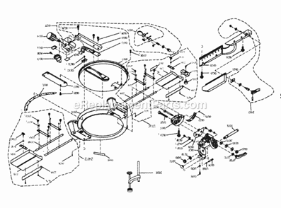 Base Assy Diagram and Parts List for  Craftsman Miter Saw