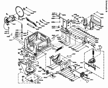 Base Assy Diagram and Parts List for  Craftsman Table Saw