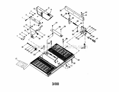10" Table Saw Diagram and Parts List for  Craftsman Table Saw
