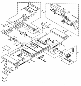 Table Diagram and Parts List for  Craftsman Table Saw