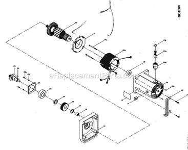 Motor Diagram and Parts List for  Craftsman Table Saw