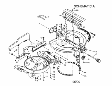 12" Sliding Compound Miter Saw Diagram and Parts List for  Craftsman Miter Saw