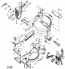 Cabinet Parts Diagram and Parts List for 137285550  Craftsman Miter Saw