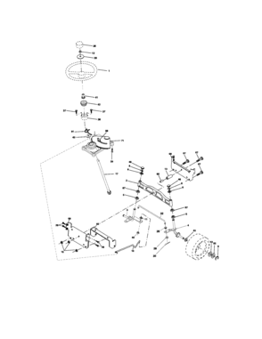 Steering Diagram and Parts List for  Craftsman Lawn Tractor