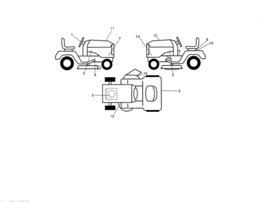 Decals Diagram and Parts List for  Craftsman Lawn Tractor