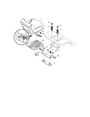 Seat Assembly Diagram and Parts List for 917276601  Craftsman Lawn Tractor