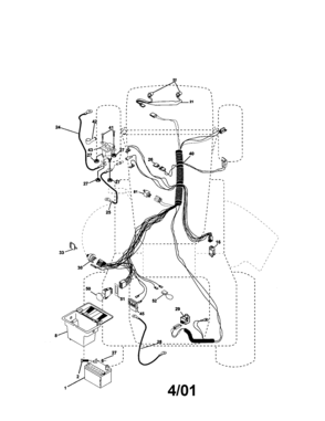 Electrical Diagram and Parts List for  Craftsman Lawn Tractor