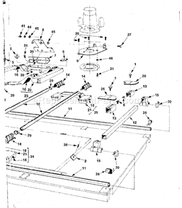 Decorout/Planer Diagram and Parts List for  Craftsman Router