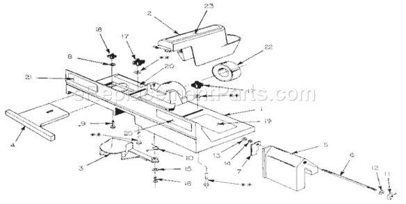 Unit Parts Diagram and Parts List for  Craftsman Table Saw Accessories
