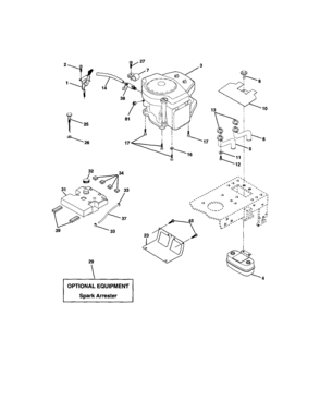 Engine Diagram and Parts List for  Craftsman Lawn Tractor