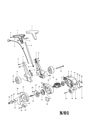 Edger Diagram and Parts List for  Craftsman Edger