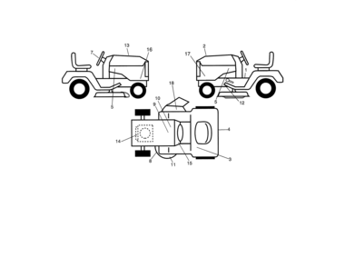 Decals Diagram and Parts List for  Craftsman Lawn Tractor
