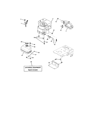 Engine Diagram and Parts List for  Craftsman Lawn Tractor