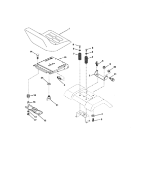 Seat Assembly Diagram and Parts List for  Craftsman Lawn Tractor